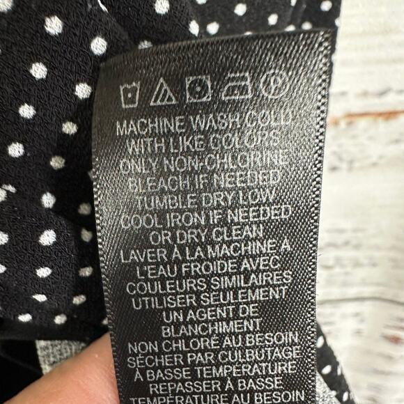 Women's Adrianna Papell Black White Flowy 3/4 Sleeve Pullover Blouse Stretch 2X - Picture 6 of 6